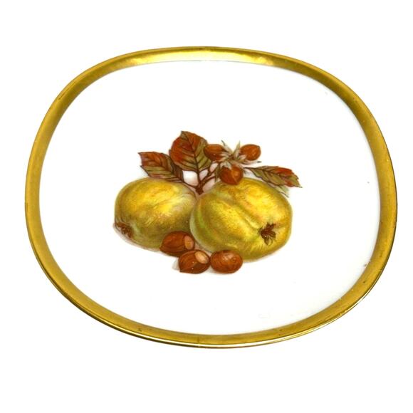 Vintage Kaiser W Germany porcelain plates miniature trays set of 5 fruit & nut - Picture 7 of 10